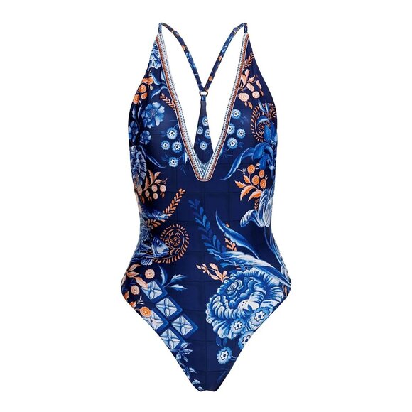 Agua Bendita Other - New! Agua Bendita Riveria Radiance Aloe Azure One-Piece Swimsuit M 47749